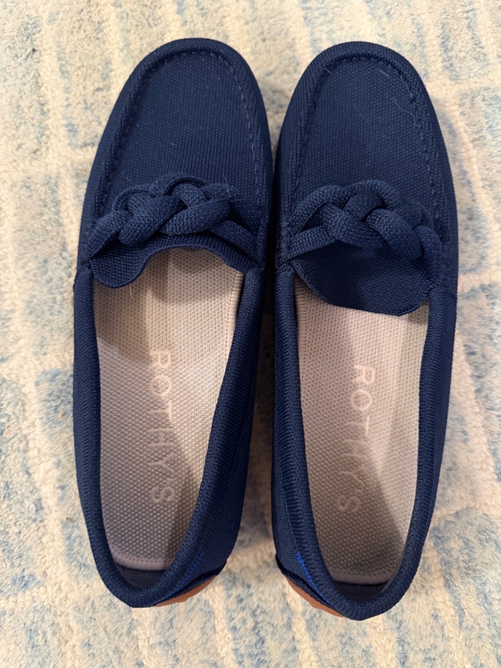 Rothy's Navy Braided Knit Drivers. Size 9.5. Excellent condition.